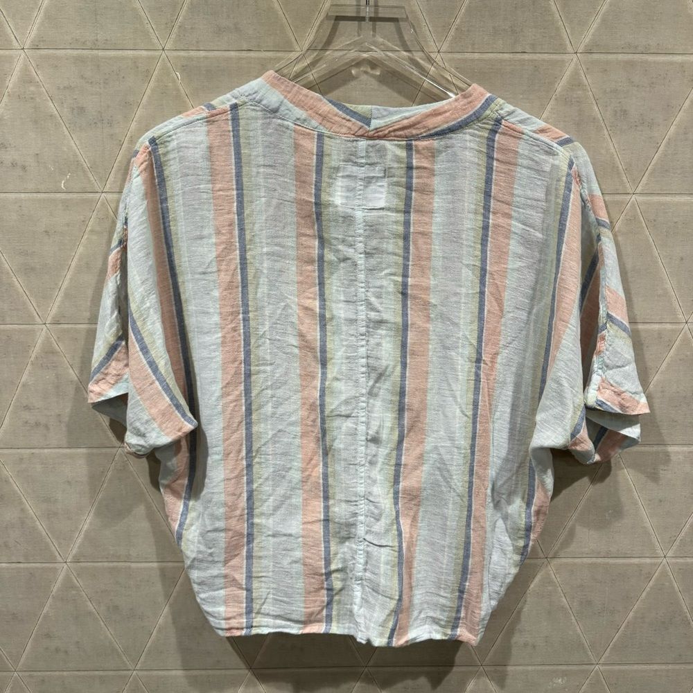 Rails Thea Biarritz Multi Stripe Linen Top S Euc - image 4
